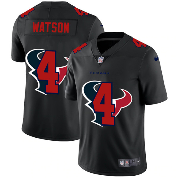 Men's Houston Texans #4 Deshaun Watson 2020 Black Shadow Logo Limited Stitched NFL Jersey